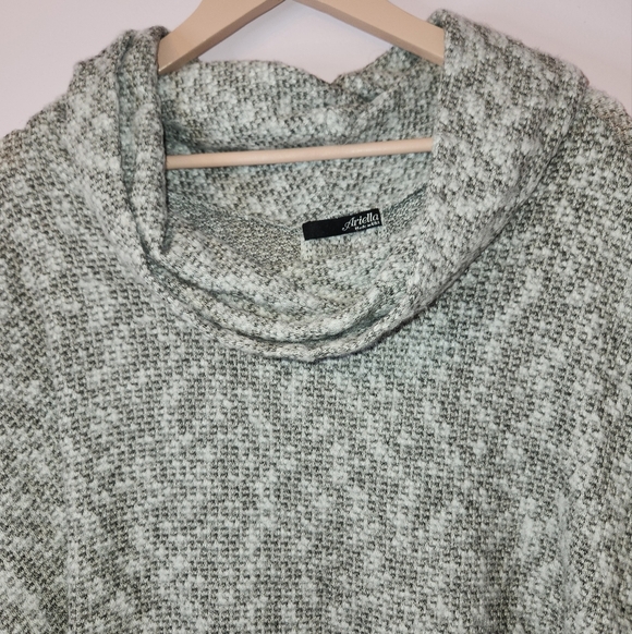 ARIELLA Women’s Cowl Neck Brushed Lace Up Back, color Silver, size L - Picture 4 of 12